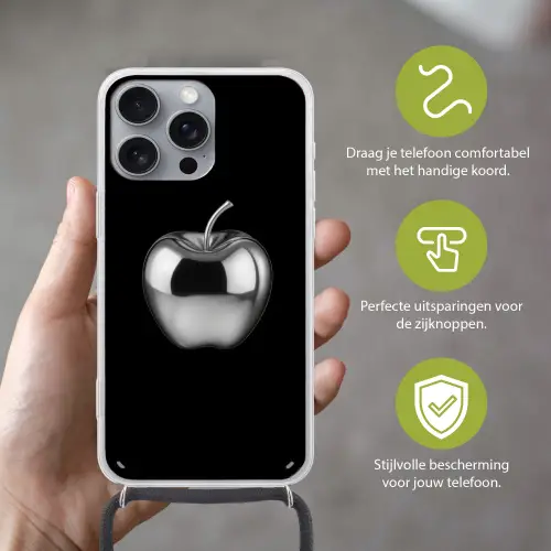 Appel - Metallic - Symmetrisch Hoesje iPhone 16 Pro Max met koord klein -sfeer2_NL