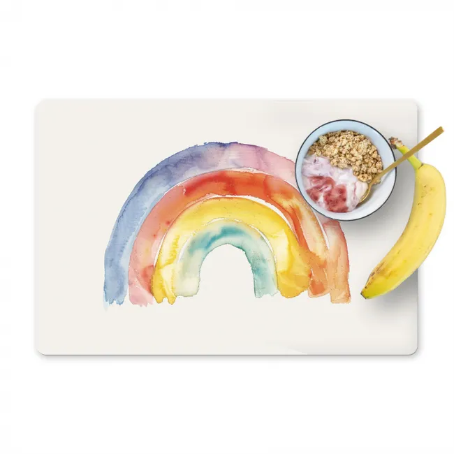 Regenboog - Watercolor - Kleurrijk Placemat vinyl groot -zzzproduct_Kitchenyeah-website