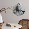 Vrouw - Masker - Wijn - Sigaret Wandcirkel behangsticker klein -sfeer3