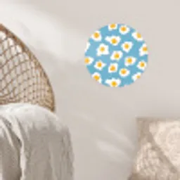 Eieren - Dooiers - Blauw Wandcirkel behangsticker klein 186 -sfeer4