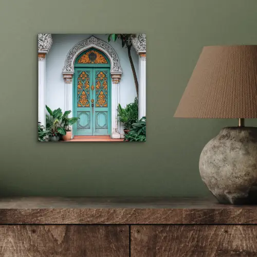 Deur - Patronen - Planten aluminium wit klein -sfeer2