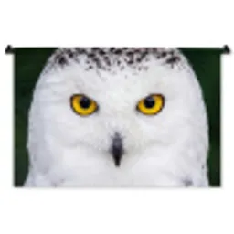 Sneeuwuil - Portret - Geel Wandkleed katoen middel -zz3d