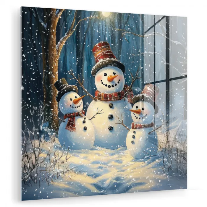 Sneeuwpop - Sneeuw - Winter - Bos plexiglas 5mm klein -zzzproduct_nieuw
