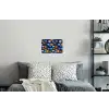 Bloemen - Patroon - Blauw - Contrast Muursticker klein -slaapkamer