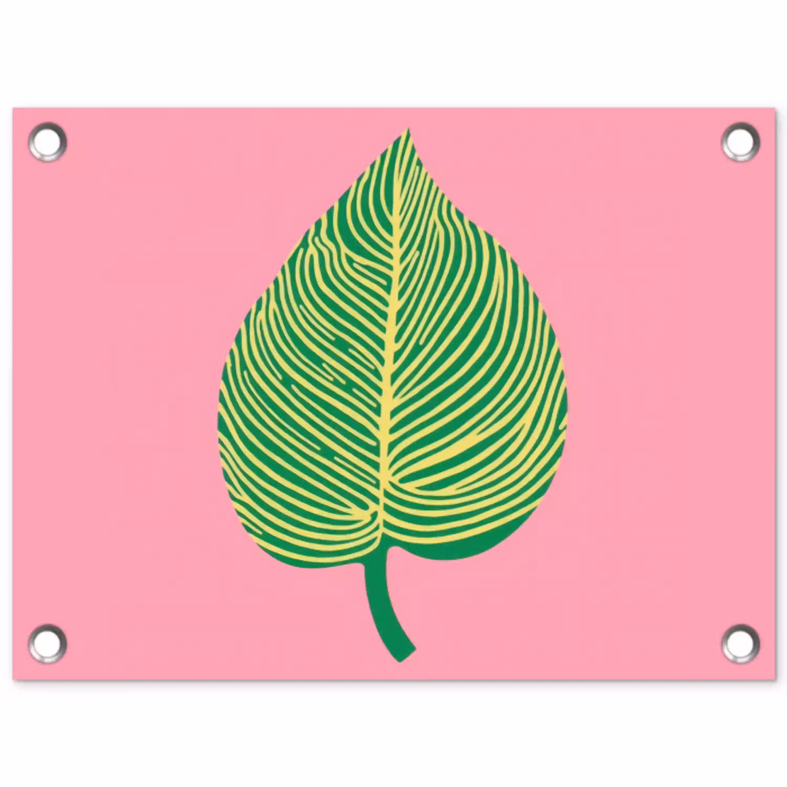 Illustratie - Blad - Minimalistisch - Groen tuinposter los doek klein -3d