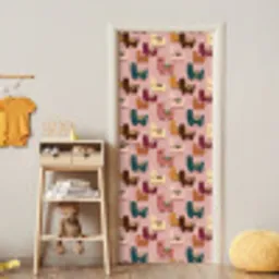 Alpaca's - Patroon - Kleurrijk deurposter klein 289 -sfeer4
