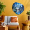 Stad Kuala Lumpur - Skyline - Wolkenkrabbers - Water Wandcirkel Organisch Plexiglas middel -sfeer4