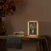 Goudbruine - Bladeren - Vaas - Herfstachtig Light Box met kabel (Tafellamp) klein -sfeer4
