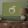 Lijntekening - Appel - Olijfgroen - Blaadje PET vilt klein -sfeer2