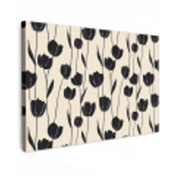 Tulpen - Patroon - Zwart Tuinposter op houten frame 2 cm dik klein 845 -3d