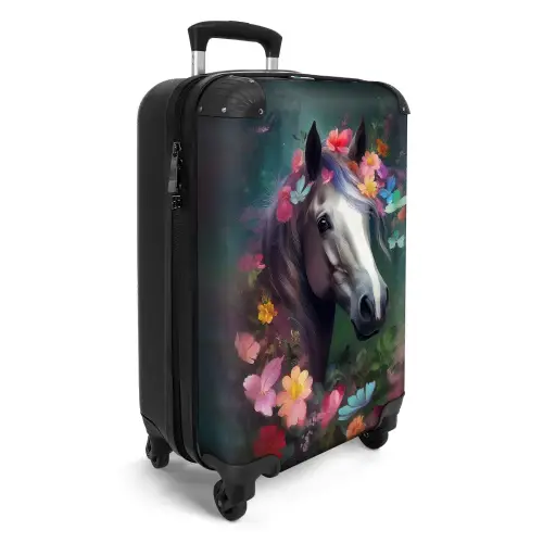 Koffer - Paard - Natuur - Bloemen - Bos - Dieren Koffer - NBS - Handbagage middel -productfoto_3d