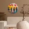 Graffiti - Kinderen - Street art - Ballon - Banksy Wandcirkel kunststof plaat 5mm dik klein -sfeer1