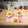 Eieren - Bloem - Roze Inductie beschermer vinyl 3mm middel -sfeer5