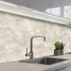 Lichtbeige - Goudbruine Nerven - Marmer keuken achterwand 2 middel 871 -3d_schuin