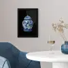 Pot - Delfts Blauw - Bloemen fotolijst zwart zonder passe partout klein -sfeer4