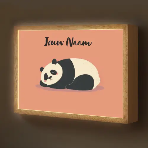 Panda - Slaap - Oranje Light Box met batterij (Wandlamp kind) middel -z3d_website