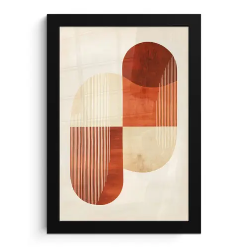 Bogen - Beige - Vormen fotolijst zwart zonder passe partout klein -3d