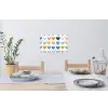 Hartjes - Pastel - Kleurcontrast - Handgetekend Muursticker klein -eettafel