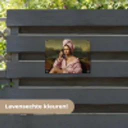 Mona - Klassiek - Roze tuinposter los doek klein -sfeer3
