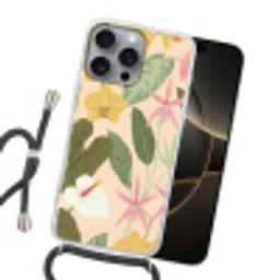 Patroon - Bloemen - Kleurrijk Hoesje iPhone 16 Pro Max met koord klein -sfeer1