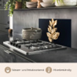 Plant - Bladeren - Goud - Zwart - Luxe keuken achterwand spatscherm klein -usp_DE