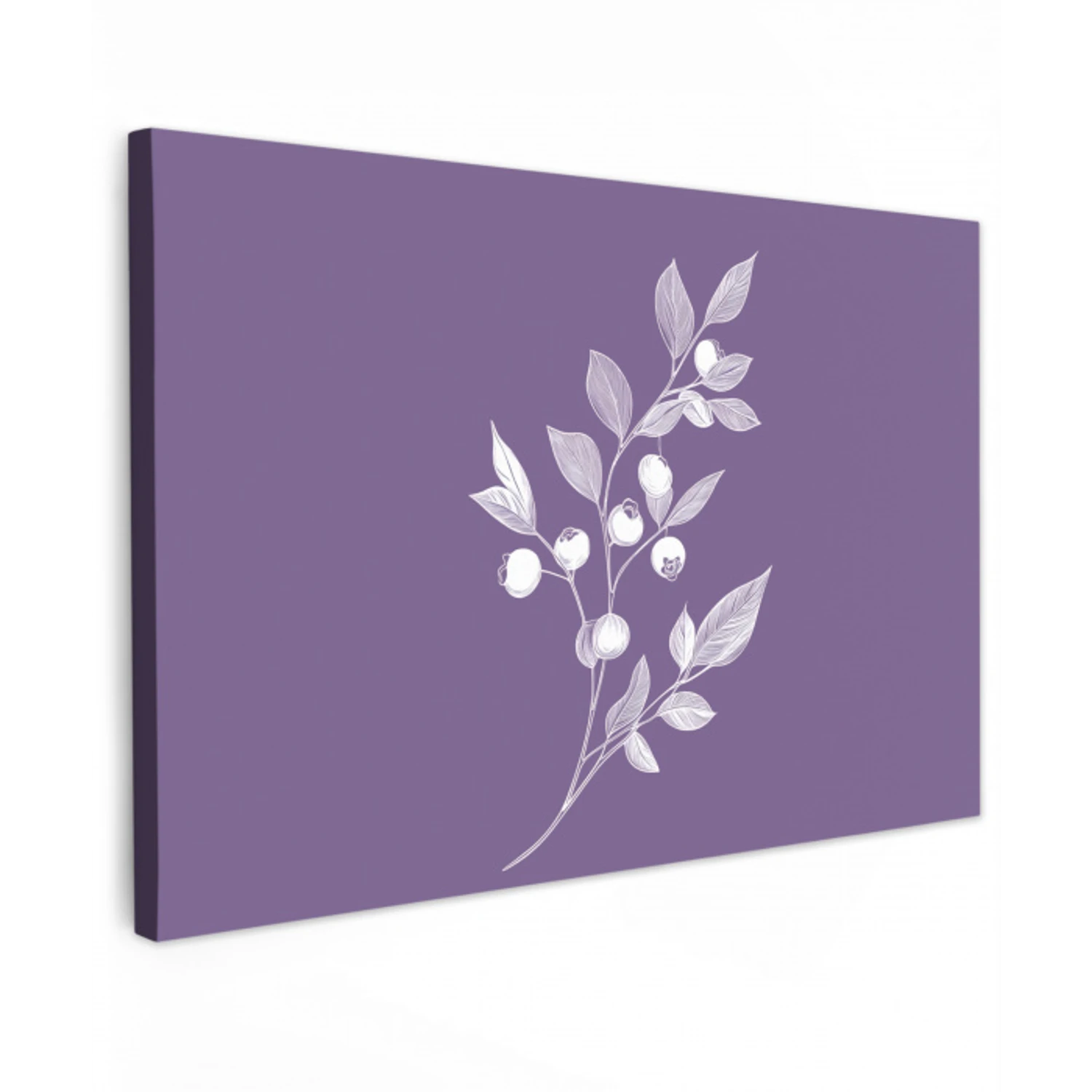 Tak - Sierlijk - Bladeren - Minimalistisch Tuinposter op houten frame 2 cm dik klein -3d