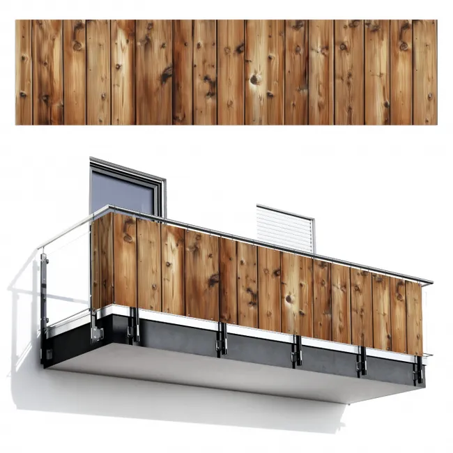 Balkonscherm - Hout - Planken - Bruin
