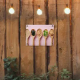Ingrediënten - Lepels - Hout - Roze tuinposter los doek klein -sfeer1