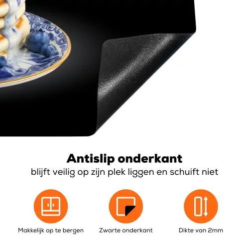 Pannenkoeken - Blauwe Bessen - Bord Inductie beschermer vinyl 3mm klein -zzzzzzz-td-onderkant
