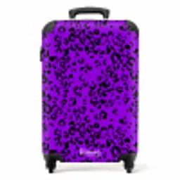 Panterpatroon in paars en zwart NBS - Handbagage koffer - Volwassenen Unisex middel -productfoto_recht