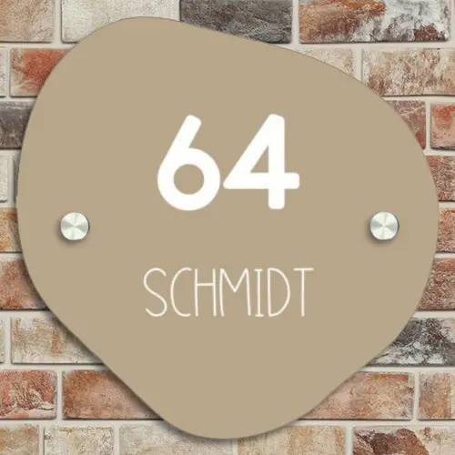 Zandkleur - Modern Naambord Organisch middel -sfeer10