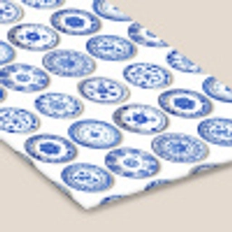 Borden - Bloemen - Patroon - Blauw fotolijst zwart zonder passe partout klein 224 -zsfeer6