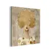 Goud - Portret - Vrouw aluminium wit klein -3d