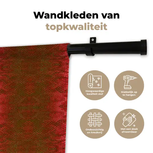 Slang - Boa - Rood -Groen Wandkleed katoen klein 269 -sfeer2