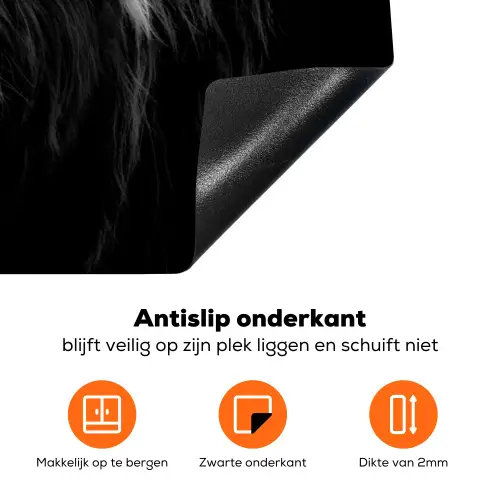 Schotse hooglander - Zwart Inductie beschermer vinyl 3mm klein -zzzzzzz-td-onderkant