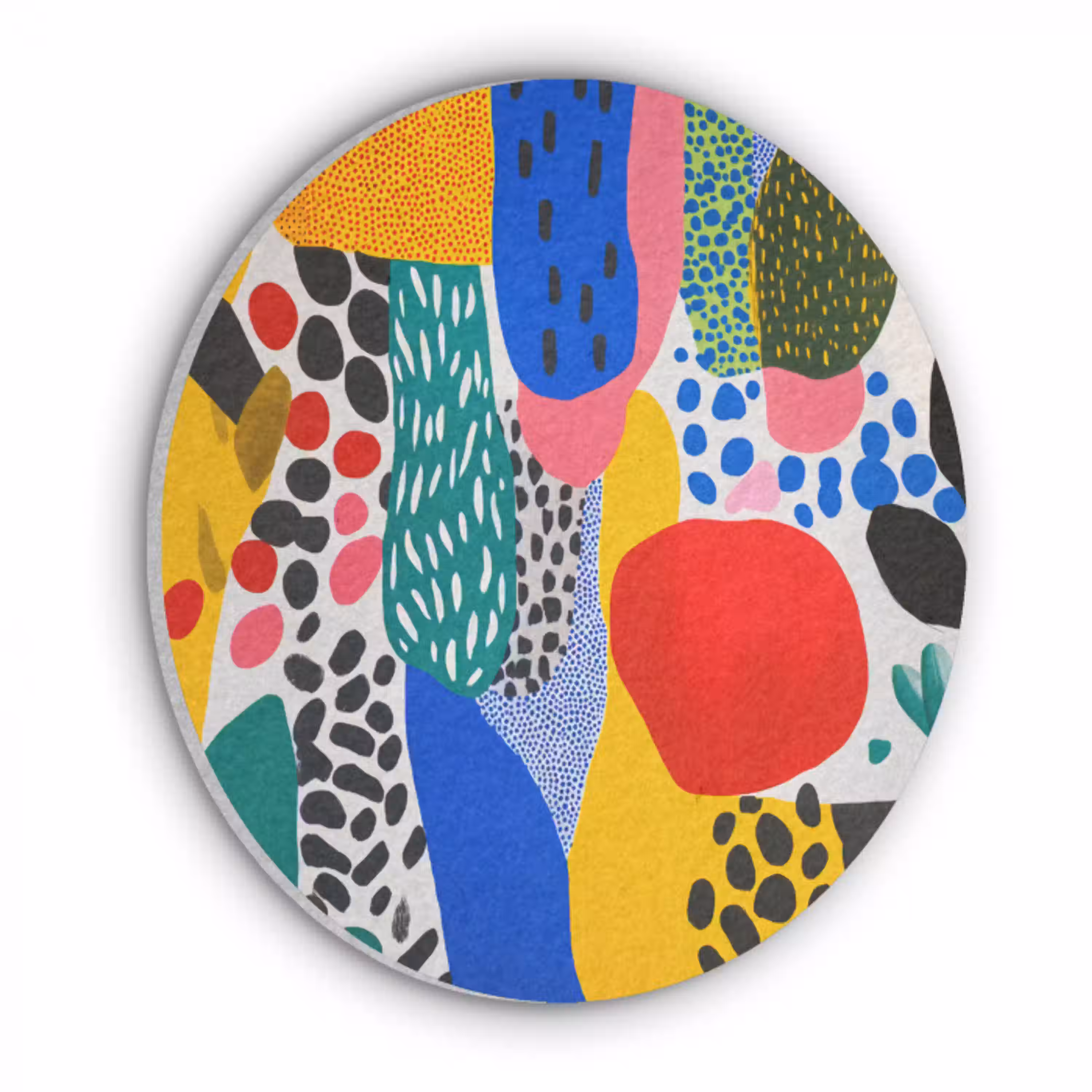Stippen - Vormen - Modern - Kleuren Akoestische PET Vilt - Rond klein -3d