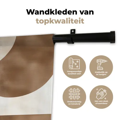 Snijdende cirkels - Overlappende vlakken Wandkleed katoen klein -sfeer2