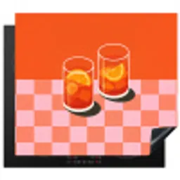Sinaasappel - Glazen - Oranje Inductie beschermer vinyl 3mm middel -3d