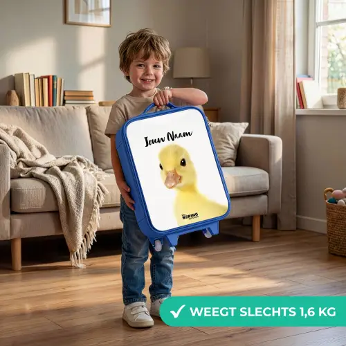 Barry de Badeend Kinderkoffer - Blauw klein -sfeer2_NL