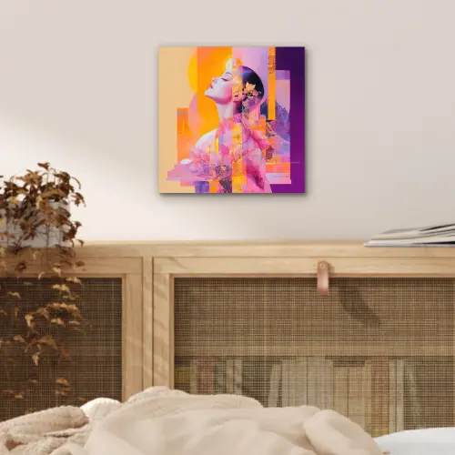Abstract - Portret - Vrouw - Kleurrijk aluminium wit klein -sfeer3