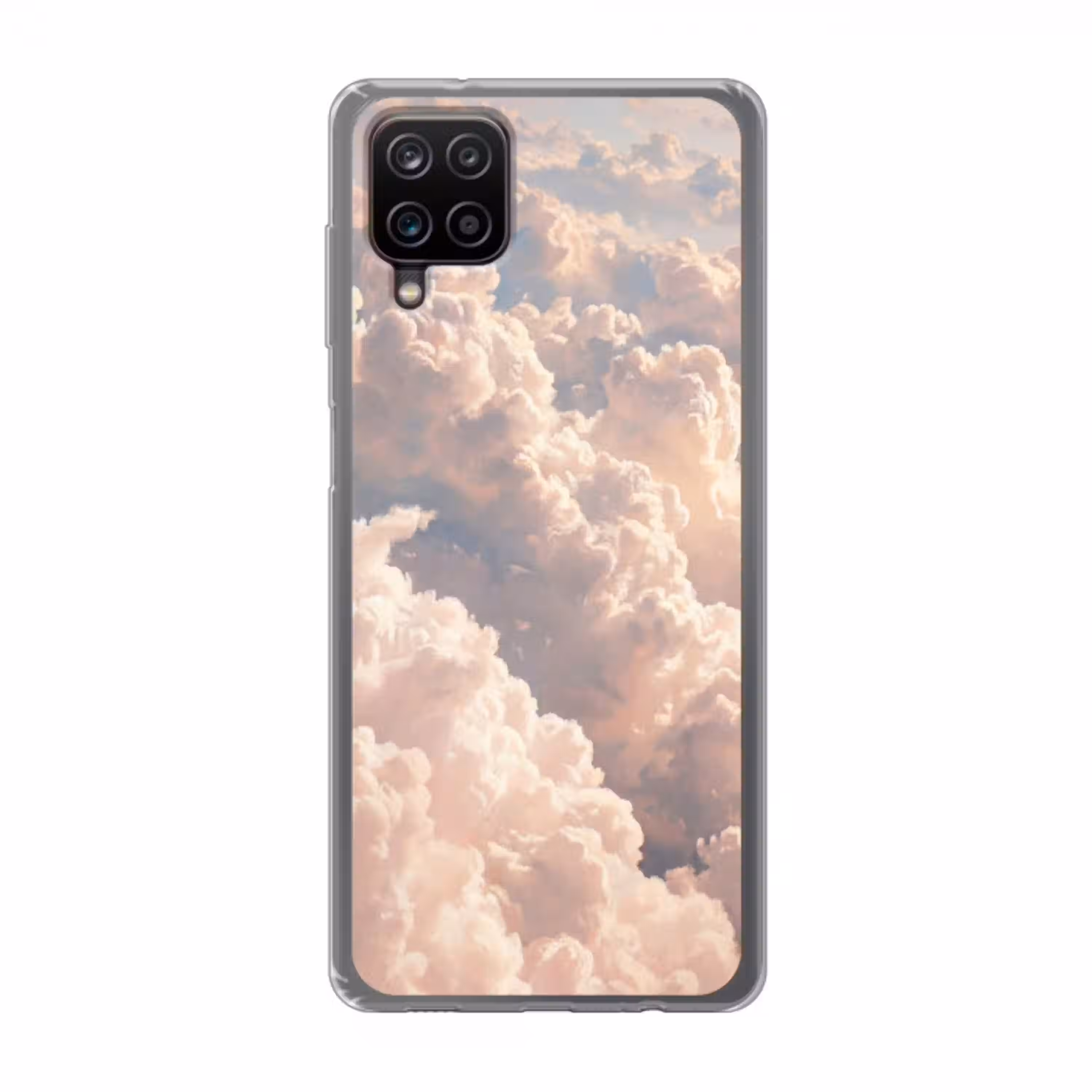 Wolken - Zonsondergang - Natuur - Pastel - Roze Telefoonhoesje Samsung Galaxy A12 klein -3d