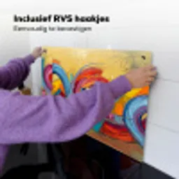 Abstract - Cirkels - Schilderij - Kleurrijk - Dynamisch Inductie beschemer met haakjes klein -ky-ophangen-nl