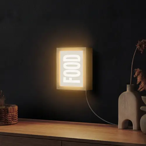 Food - Eten - Decoratie - Japandi Light Box met kabel (Wandlamp) klein -sfeer1