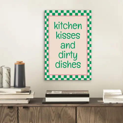 Quote - Groen - Geblokt - Keuken aluminium wit klein -sfeer1