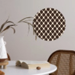 Bruin - Ruitpatroon - Geometrisch Wandcirkel behangsticker klein 186 -sfeer3