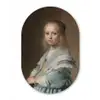 Portret van een meisje in het blauw - Schilderij van Johannes Cornelisz. Verspronck Wandcirkel Ovaal Forex klein -3d