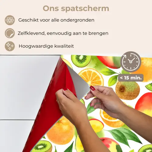 Kiwi - Sinasappel - Mango - Perzik keuken achterwand spatscherm klein 900 -spatscherm_NL