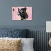 Zwart - Panter - Roze - Abstract poster papier klein -sfeer2