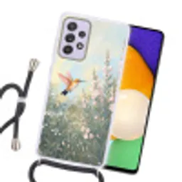 Kolibrie - Illustratie - Kleurrijk Hoesje Samsung Galaxy A52 5G met koord klein -sfeer1