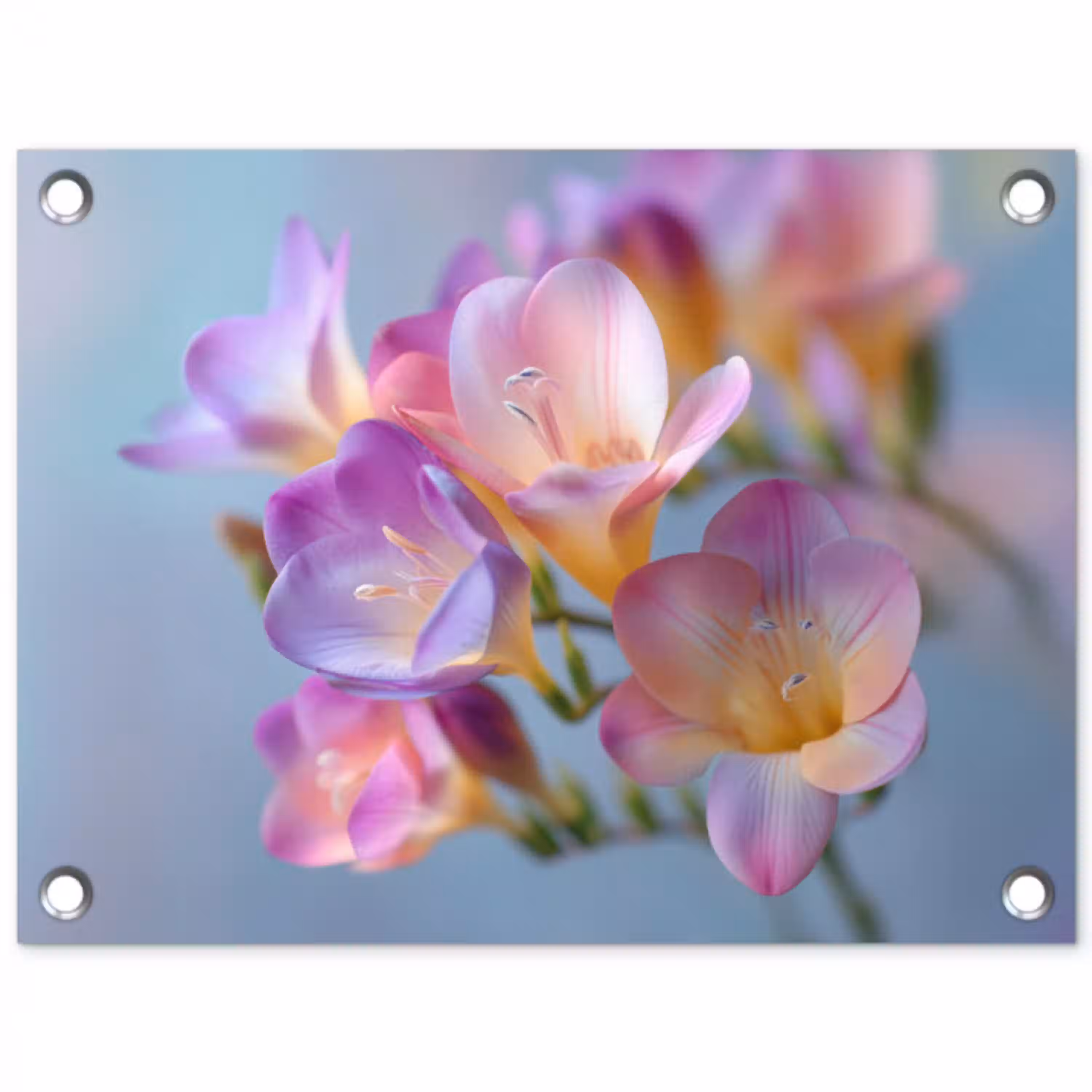 Bloemen - Paars - Overloop - Meeldraden tuinposter los doek klein -3d
